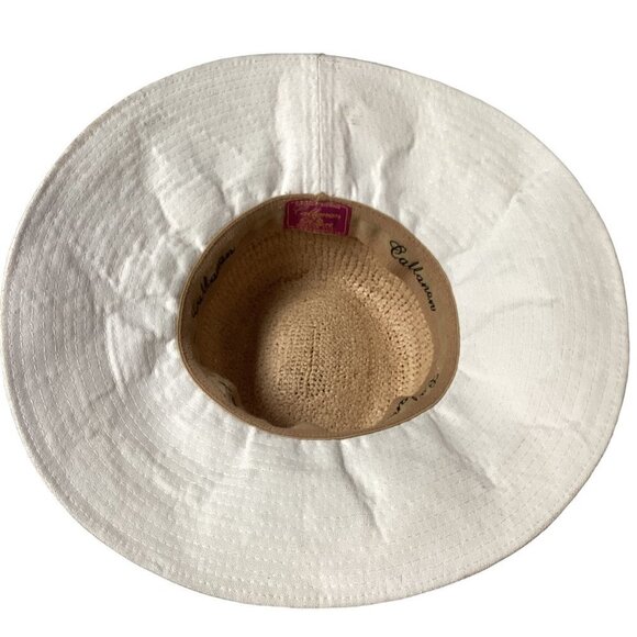 Callanan Resort "European Designed American Style" Hat Straw/Canvas White 174M - Picture 5 of 6